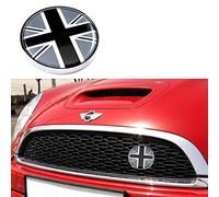 Negro/Gris la Rejilla Frontal Insignia w/Soporte Negro para Todos los de Bandera de Reino Unido Mini Cooper R50 R55 R56 R57 R558 R60