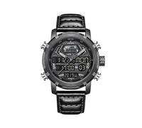 (Negro Gris) Relojes de cuarzo estilo punk de lujo para hombre, de moda, deportivos, militares, impermeables,