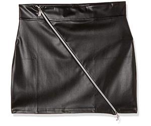 Negro Handmade F126 Mini falda con Zip Ruler talla 3 X L Negro talla XL