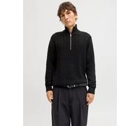 Negro Hombres Acrylic/Cotton Sudadera Con Media Cremallera L EU