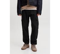 Negro Hombres Cotton/Organic/Cotton/Elastane Pantalones Cargo Corte Relaxed M EU