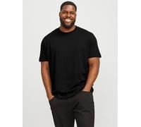 Negro Hombres Cotton Plus Size Camiseta Liso EU2XL US1L EU