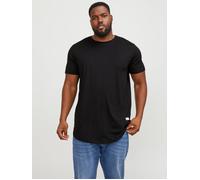 Negro Hombres Cotton Plus Size Camiseta Liso EU3XL US1XL EU
