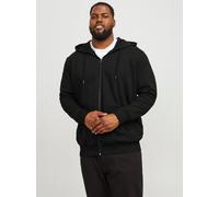 Negro Hombres Cotton/Polyester Plus Size Sudadera Con Cremallera Liso EU7XL US5XL EU