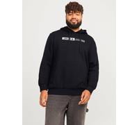 Negro Hombres Cotton/Recycled/Polyester/Cotton Plus Size Sudadera Con Capucha Logotipo EU3XL US1XL EU