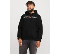 Negro Hombres Cotton/Recycled/Polyester/Cotton Plus Size Sudadera Con Capucha Logotipo EU5XL US3XL EU