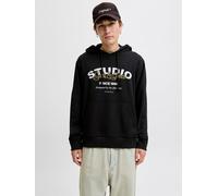 Negro Hombres Cotton/Recycled/Polyester Sudadera Con Capucha Estampado S EU