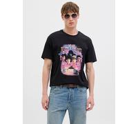Negro Hombres Cotton Stranger Things Camiseta Estampado XL EU