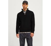 Negro Hombres Cotton/Wool/Nylon Rdd Jersey Con Cremallera XL EU