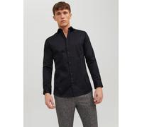 Negro Hombres Organic/Cotton/Elastane Camisa Formal Corte Super Slim L EU