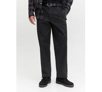 Negro Hombres Organic/Cotton/Elastane Pantalones Chinos Corte Relaxed 31/32 EU