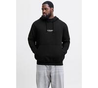 Negro Hombres Organic/Cotton/Organic/Cotton/Recycled/Polyester Plus Size Sudadera Con Capucha Estampado EU4XL US2XL EU