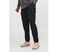 Negro Hombres Organic/Cotton/Recycled/Cotton/Elastane Plus Size Pantalones Cargo Corte Slim Tapered 48/32 EU