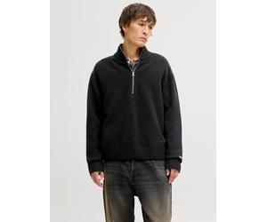 Negro Hombres Organic/Cotton/Recycled/Polyester/Acrylic/Elastane Sudadera Con Media Cremallera XXL EU