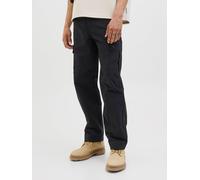 Negro Hombres Polyester Pantalones Cargo Corte Loose 31/32 EU