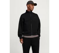 Negro Hombres Polyester/Viscose/Elastane Sudadera Con Cremallera Liso S EU