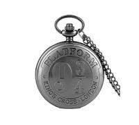 (Negro) Hot Movie Extension King's Cross London 9.34 Plataforma Reloj de bolsillo de cuarzo Bronce Full