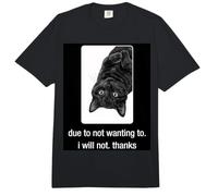 Negro Humor de Gato Perezoso Debido a no querer no Gracias Comfort Colors Adult Heavyweight T-Shirt