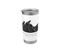 negro Humor de gato perezoso debido a no querer no gracias Vaso térmico de acero inoxidable de doble pared