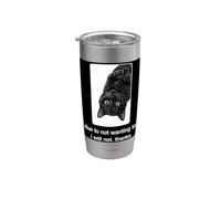 negro Humor de gato perezoso debido a no querer no gracias Vaso térmico de acero inoxidable de doble pared