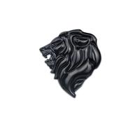 (Negro izquierdo) Insignia de cabeza de león de metal 3D Emblema de animales creativos Pegatina para