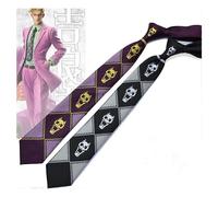 (Negro)JoJo's Bizarre Adventure KILLER QUEEN Kira Yoshikage Corbata de calavera para cosplay Accesorios
