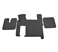 Negro - Juego de 3 alfombrillas de suelo + tapa para motor de Man TGX Camion Dos cajones 2010-18