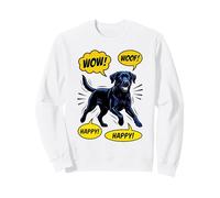 Negro Labrador Retriever Arte Pop Cómic Diseño Ilustración Sudadera