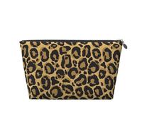 Negro Leopardo Amarillo, Bolsa de artículos de tocador Bolsa de Maquillaje Bolsa de cosméticos Bolsa de artículos de tocador de Viaje portátil