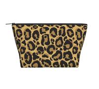 Negro Leopardo Amarillo, Bolsa de artículos de tocador Bolsa de Maquillaje Bolsa de cosméticos Bolsa de artículos de tocador de Viaje portátil
