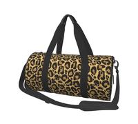 Negro Leopardo Amarillo, Bolsa de Viaje de Gran Capacidad, Bolso Redondo, Bolsa de Viaje Deportiva, Bolsa de Mano, Bolsa de Fitness