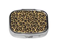 Negro Leopardo Amarillo, Pastillero cuadrado para bolsillo o monedero, pequeño contenedor de pastillas, organizador de pastillas de viaje