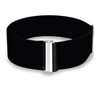 Negro Llano elástico Ancha cincha cinturón de Cintura: 28-52"
