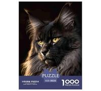 Negro Maine Coon Gato 1000 Piezas Adultos Puzzle Niños Regalo DecoracióN Familiar Creativo Regalo Juego Desafiante 38x26cm/1000pcs
