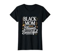 Negro Mamá Bold Blessed Hermosa Corona Estilo Camiseta