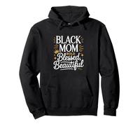 Negro Mamá Bold Blessed Hermosa Corona Estilo Sudadera con Capucha