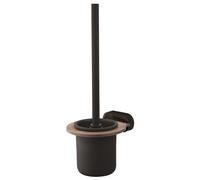 Negro Mate/Marrón Cepillo de Limpieza Del Inodoro Baño WC Montado Pared