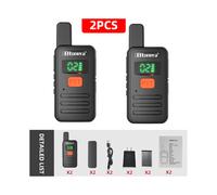 (Negro) Mini Walkie Talkie T1 PMR 446 Walkie Talkies profesionales Largo Alcance Mini Radio Wolkie