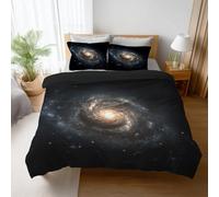 Negro Misterioso Fantasía Universo 200 x 200 cm Microfibra Funda Nórdica Duradero de fácil Cuidado Set Duvet Bedding Juego de Cama Ropa de Cama para Niños y Adultos