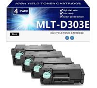 Negro MLT-D303E Cartucho de Tóner de Alta Capacidad para Samsung ProXpress M4560FX y M4580FX Impresoras, Impresión de Alta Definición, 40000 Páginas,Black-4 Pack