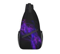 Negro Morado Abstracto Crossbody Sling Mochila Sling Bag Travel Senderismo Chest Bag Daypack