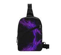 Negro Morado Abstracto Sling Bag Plegable Pecho Hombro Mochila Fanny Pack Crossbody Bolsos para Hombres Mujeres Viajes Senderismo Al Aire Libre