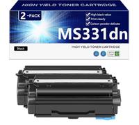 Negro MS331dn Cartucho de Tóner de Alta Capacidad de Repuesto para Lexmark MS331dn MS431dn MS431dw MX331adn MX431adn MX431adw Impresoras, Impresión de Alta Definición, 3000 Páginas,Black-2 Pack