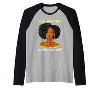 Negro Mujeres Navidad Agradable Todos los días Travieso Todas Las Noches Diversión Camiseta Manga Raglan