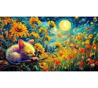 Negro murciélago Kitten Holding Heart Under Moon Puzzle para Adultos de 1000 Piezas - Juego Familiar Divertido & Estimulante Juego edugatoivo & Relajación 38x26/1000pcs