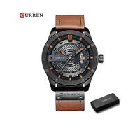 (negro naranja-caja x) Reloj de lujo Marca CURREN Relojes deportivos militares para hombres Reloj de