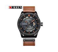 (Negro naranja) Reloj de lujo Marca CURREN Relojes deportivos militares para hombre Reloj de cuarzo