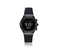 (Negro Negro) Reloj musulmán Azan para la oración con brújula Qibla Alarma Adhan Hijri Islámico Al Harameen