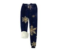 Negro Negro Señoras Navidad E 2 Terciopelo Cálido Casual Moda Familia Par Pantalones 09 Ropa Interior Caliente Mujer, azul oscuro, M