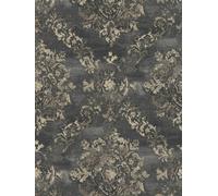 Negro Ornamento Papel Pintado Brocado Diseño Im Utiliza Mira - Metálico, Negro